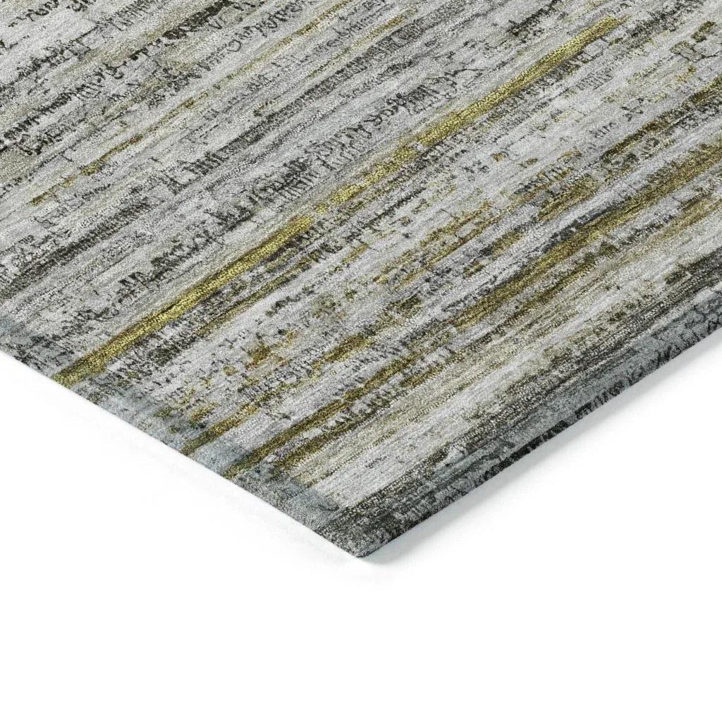 LOOMLAN Rugs Zephyna Gray Washable Indoor-Outdoor Rug