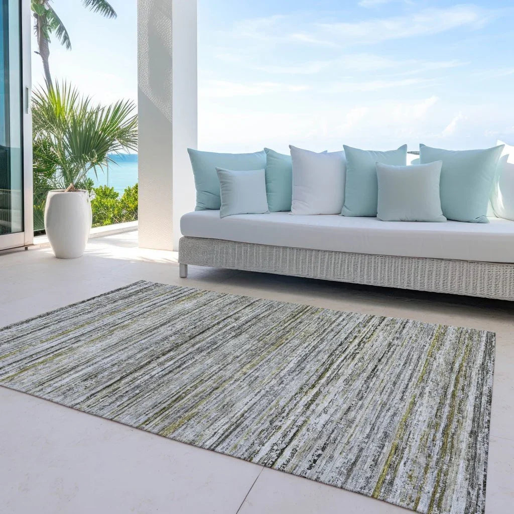 LOOMLAN Rugs Zephyna Gray Washable Indoor-Outdoor Rug