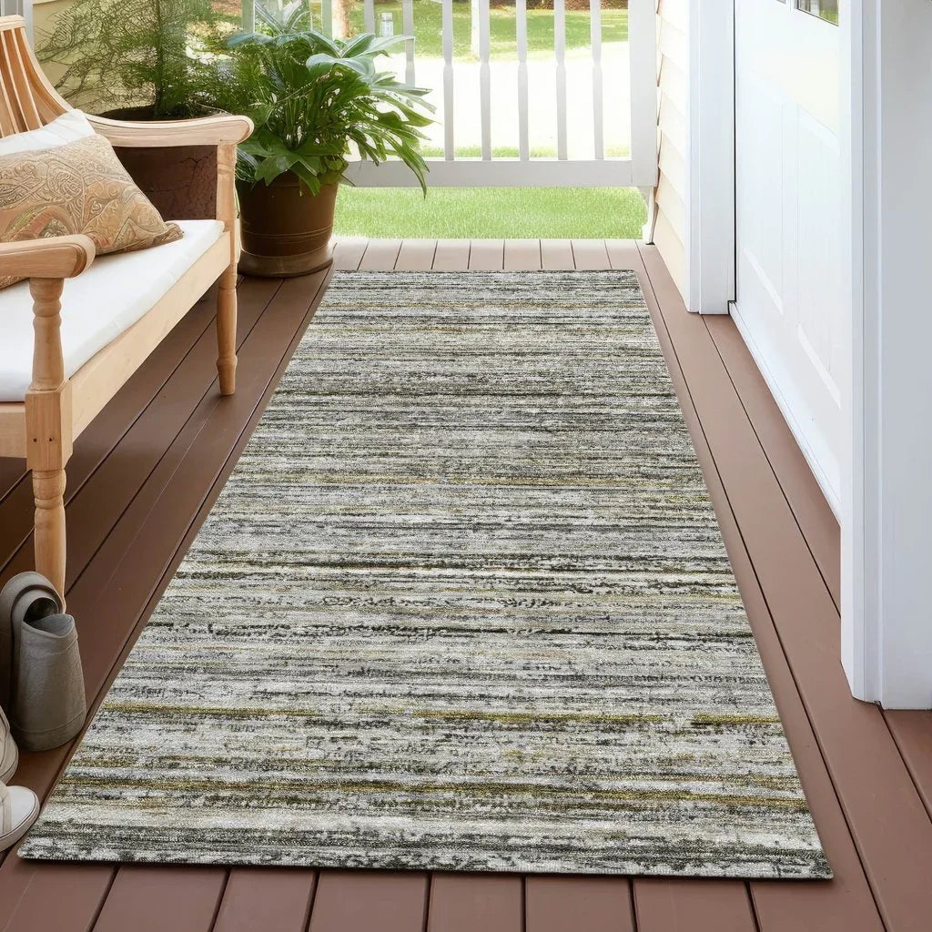 LOOMLAN Rugs Zephyna Gray Washable Indoor-Outdoor Rug