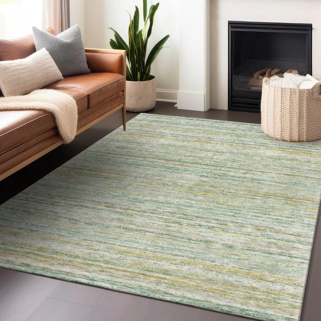 LOOMLAN Rugs Zephyna Mint Washable Indoor-Outdoor Rug