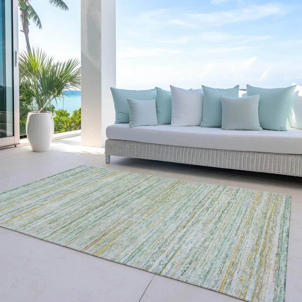 LOOMLAN Rugs Zephyna Mint Washable Indoor-Outdoor Rug