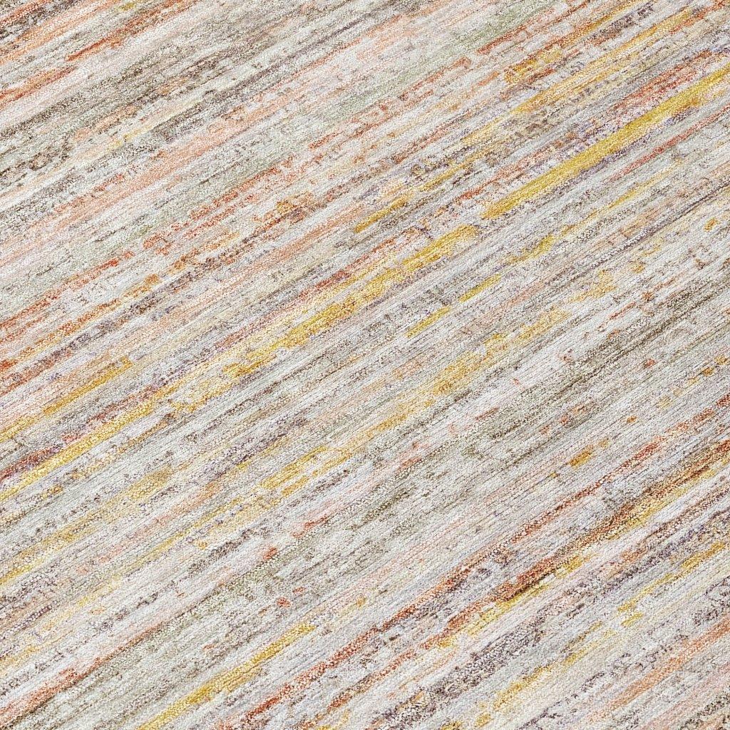 LOOMLAN Rugs Zephyna Orange Washable Indoor-Outdoor Rug
