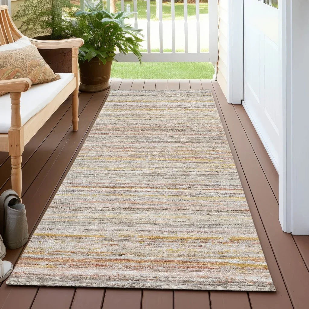 LOOMLAN Rugs Zephyna Orange Washable Indoor-Outdoor Rug