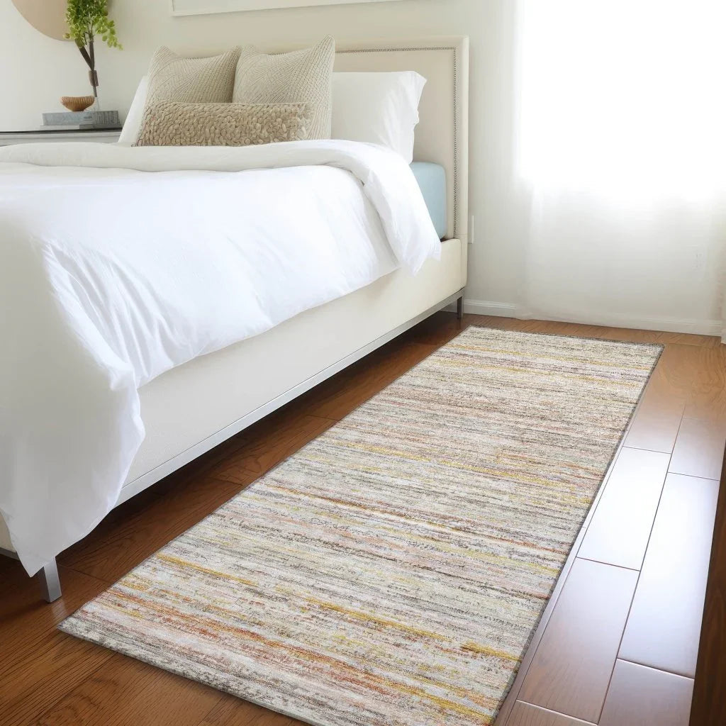 LOOMLAN Rugs Zephyna Orange Washable Indoor-Outdoor Rug