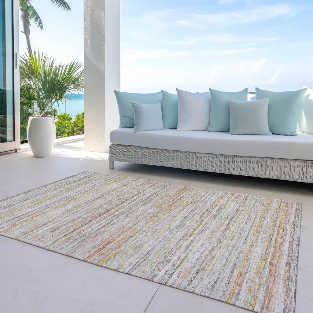 LOOMLAN Rugs Zephyna Orange Washable Indoor-Outdoor Rug