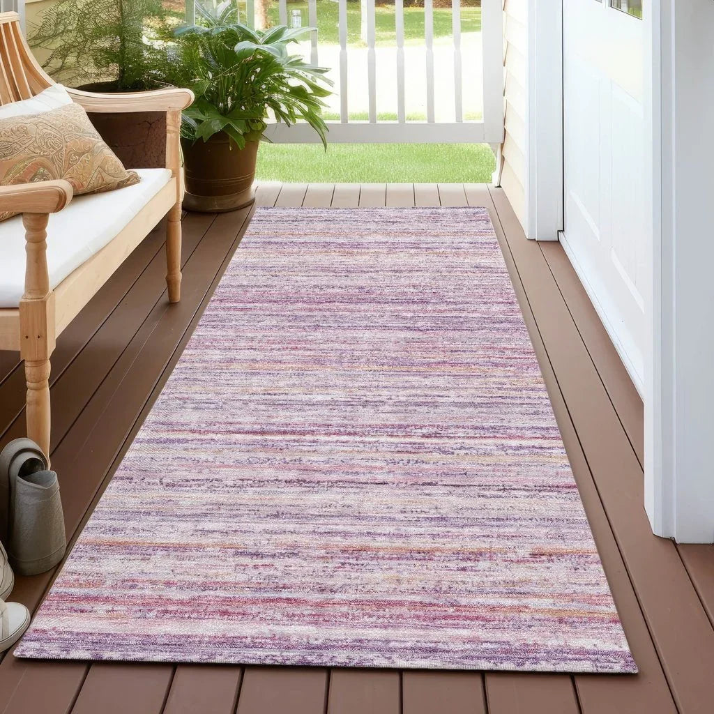 LOOMLAN Rugs Zephyna Pink Washable Indoor-Outdoor Rug