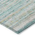 LOOMLAN Rugs Zephyna Teal Washable Indoor-Outdoor Rug