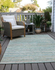 LOOMLAN Rugs Zephyna Teal Washable Indoor-Outdoor Rug