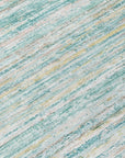 LOOMLAN Rugs Zephyna Teal Washable Indoor-Outdoor Rug