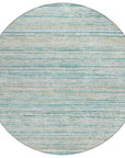 LOOMLAN Rugs Zephyna Teal Washable Indoor-Outdoor Rug