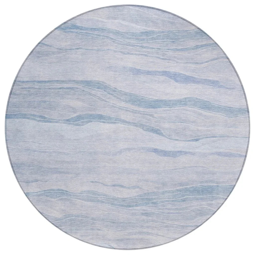 LOOMLAN Rugs Zevalyn Blue Washable Indoor-Outdoor Rug