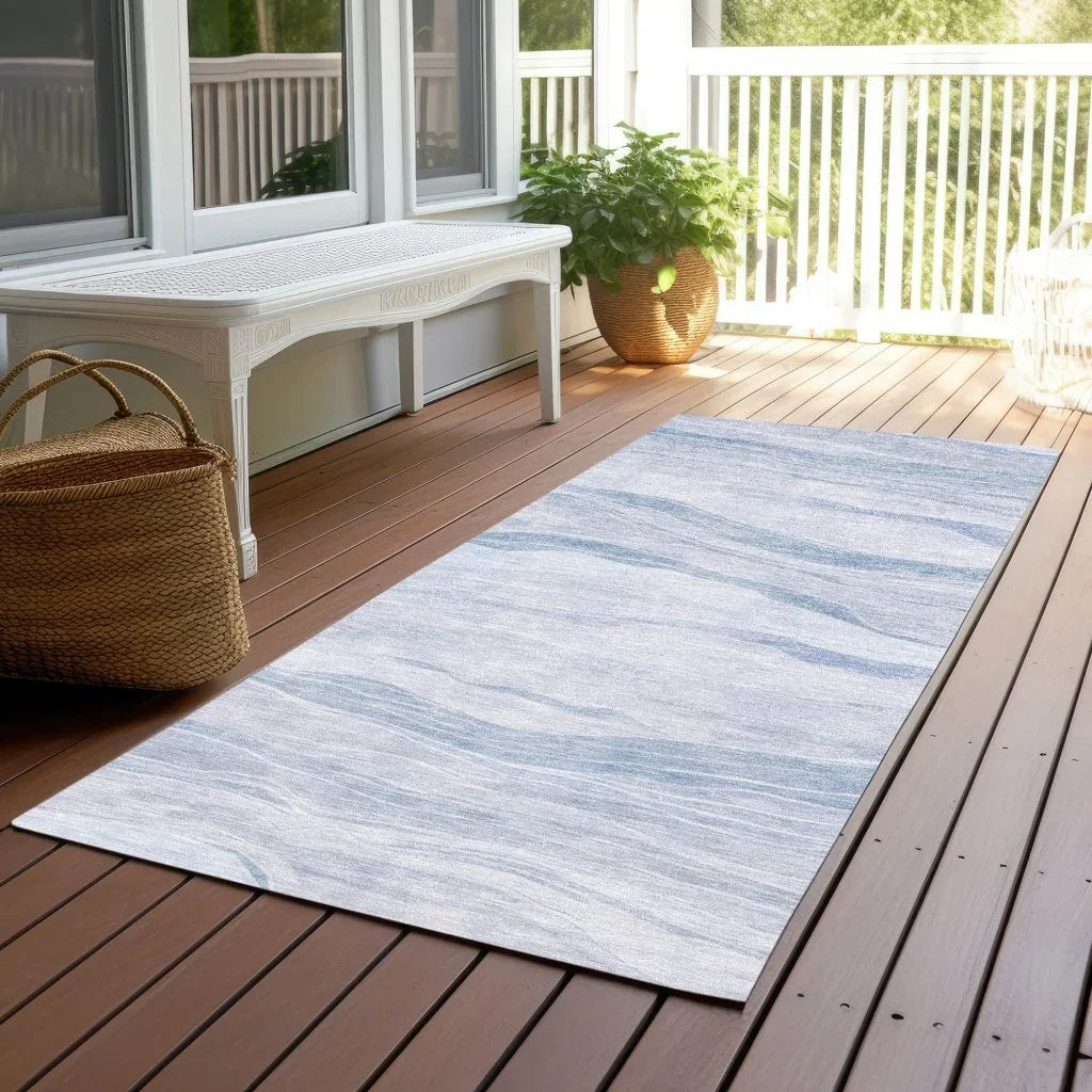 LOOMLAN Rugs Zevalyn Blue Washable Indoor-Outdoor Rug