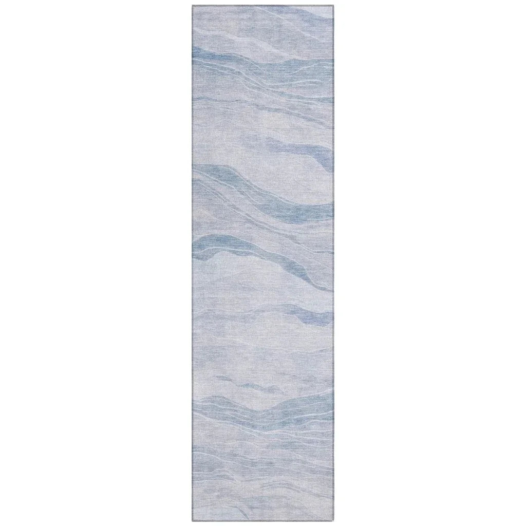 LOOMLAN Rugs Zevalyn Blue Washable Indoor-Outdoor Rug