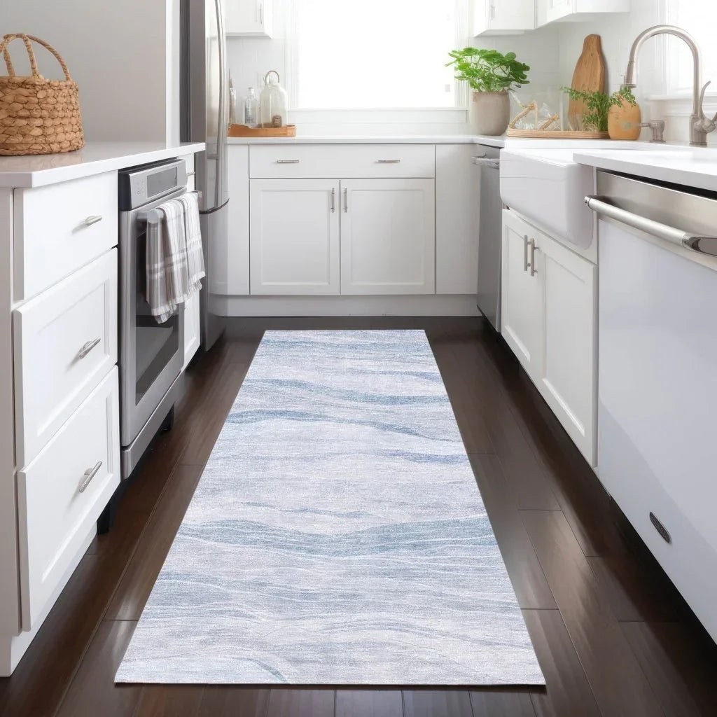LOOMLAN Rugs Zevalyn Blue Washable Indoor-Outdoor Rug