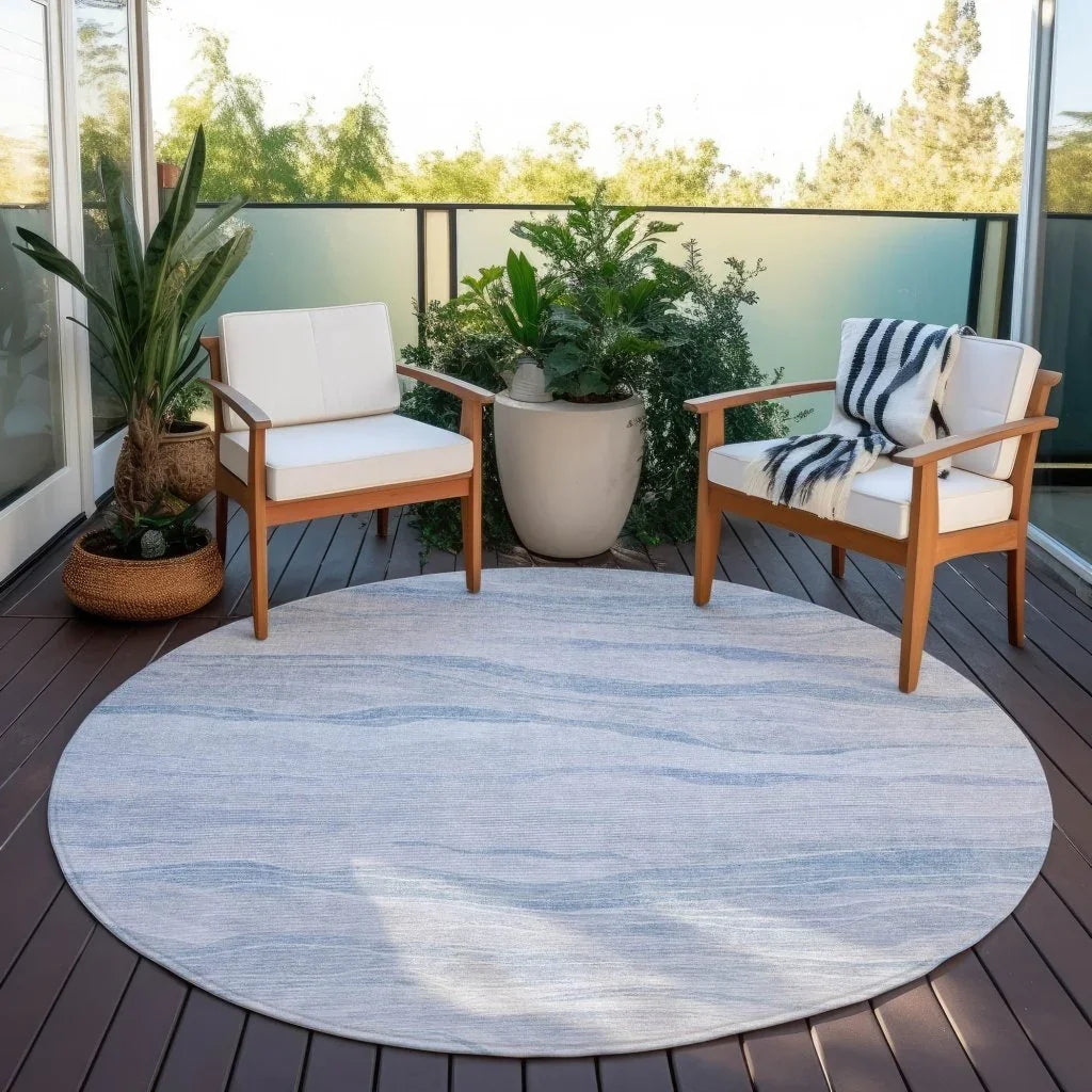 LOOMLAN Rugs Zevalyn Blue Washable Indoor-Outdoor Rug