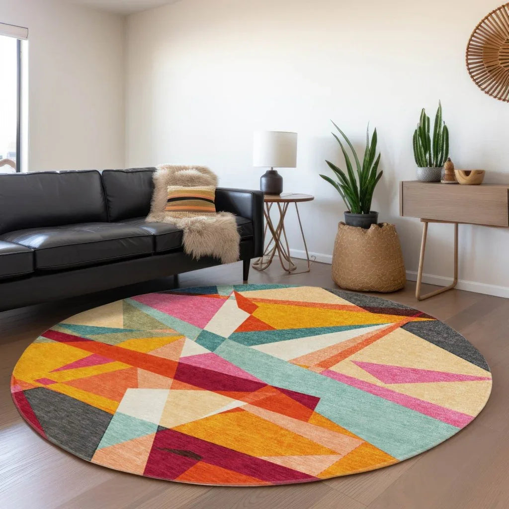 LOOMLAN Rugs Zexture Orange Washable Indoor-Outdoor Rug