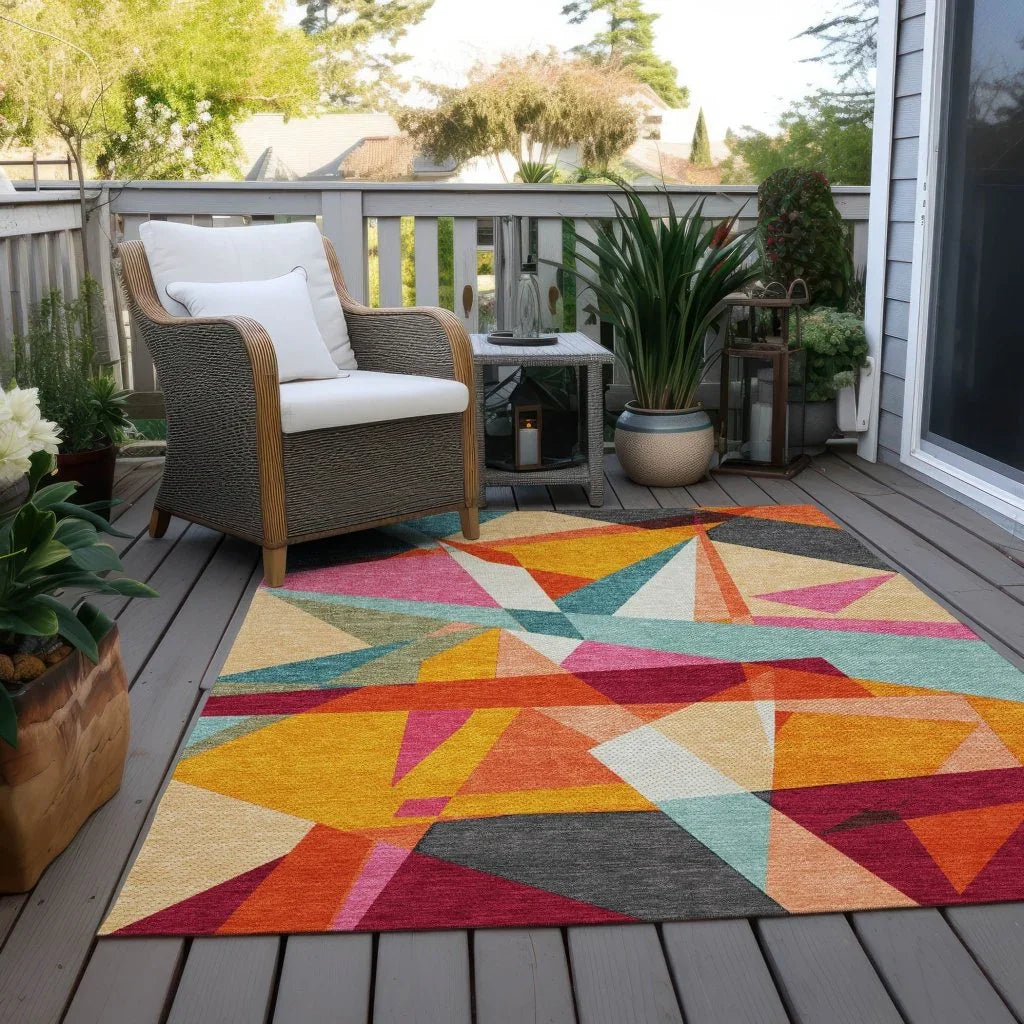 LOOMLAN Rugs Zexture Orange Washable Indoor-Outdoor Rug