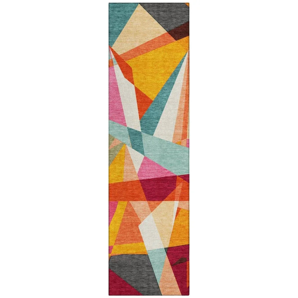 LOOMLAN Rugs Zexture Orange Washable Indoor-Outdoor Rug