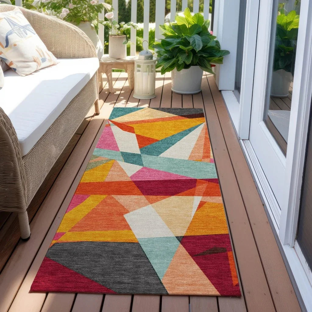 LOOMLAN Rugs Zexture Orange Washable Indoor-Outdoor Rug