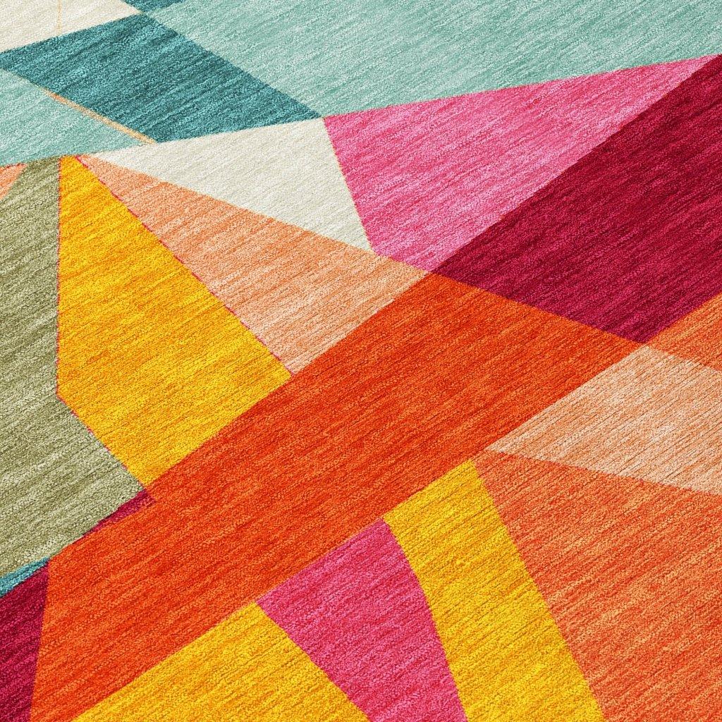 LOOMLAN Rugs Zexture Orange Washable Indoor-Outdoor Rug
