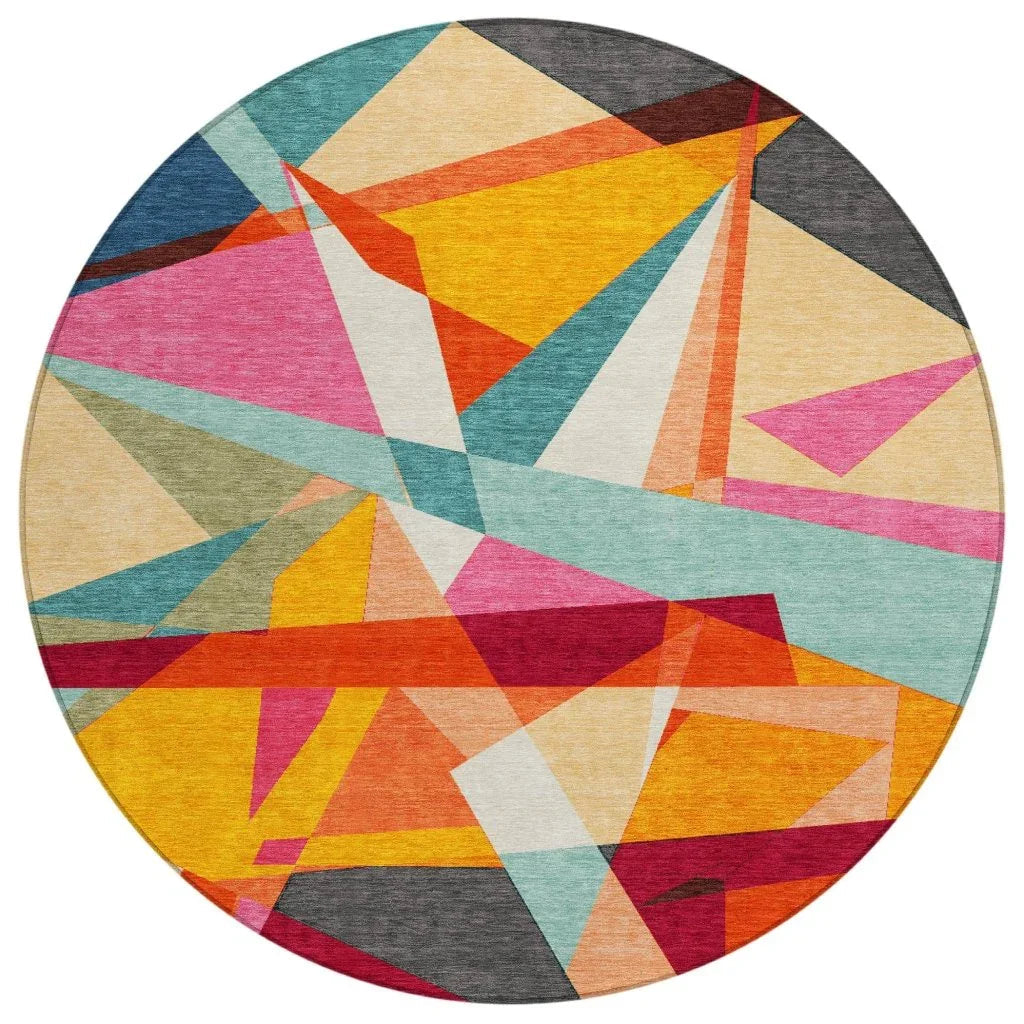 LOOMLAN Rugs Zexture Orange Washable Indoor-Outdoor Rug