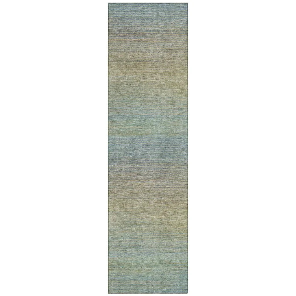 LOOMLAN Rugs Zeyna Blue Washable Indoor-Outdoor Rug
