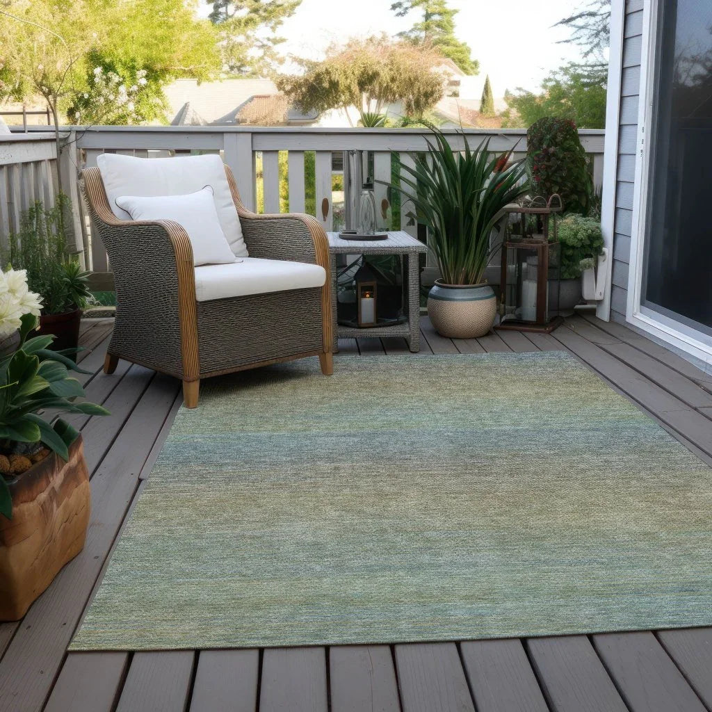 LOOMLAN Rugs Zeyna Blue Washable Indoor-Outdoor Rug