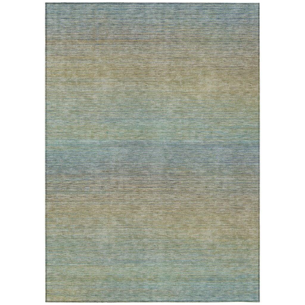 LOOMLAN Rugs Zeyna Blue Washable Indoor-Outdoor Rug