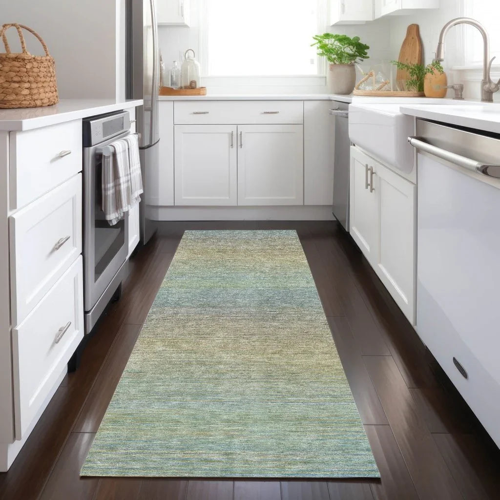 LOOMLAN Rugs Zeyna Blue Washable Indoor-Outdoor Rug