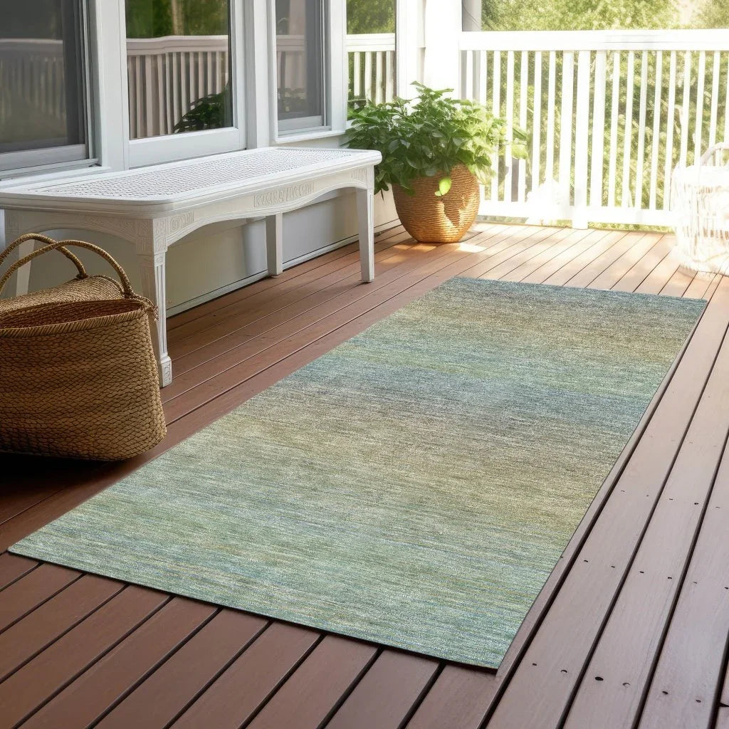 LOOMLAN Rugs Zeyna Blue Washable Indoor-Outdoor Rug