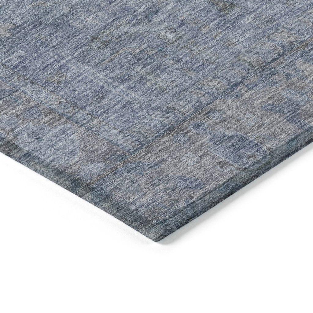 LOOMLAN Rugs Zia Blue Washable Indoor-Outdoor Rug