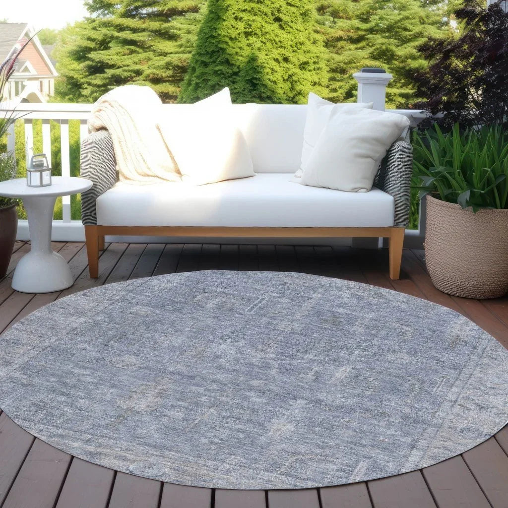 LOOMLAN Rugs Zia Blue Washable Indoor-Outdoor Rug