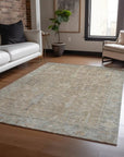 LOOMLAN Rugs Zia Brown Washable Indoor-Outdoor Rug