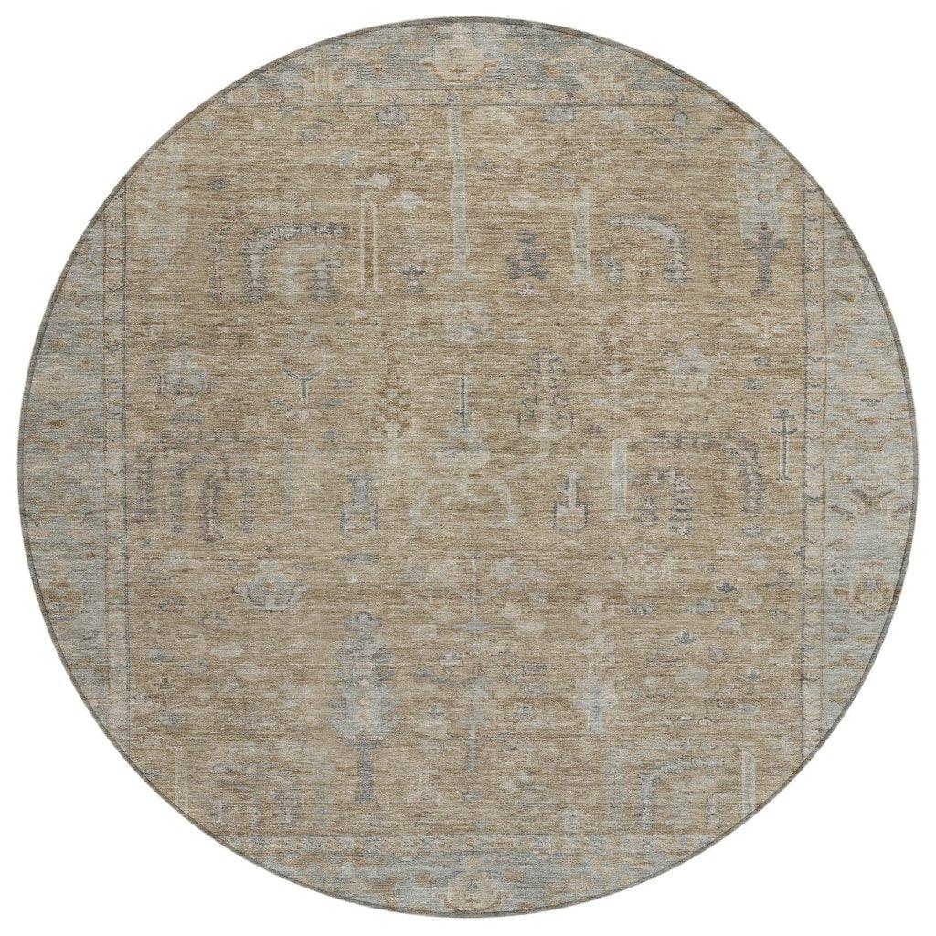LOOMLAN Rugs Zia Brown Washable Indoor-Outdoor Rug