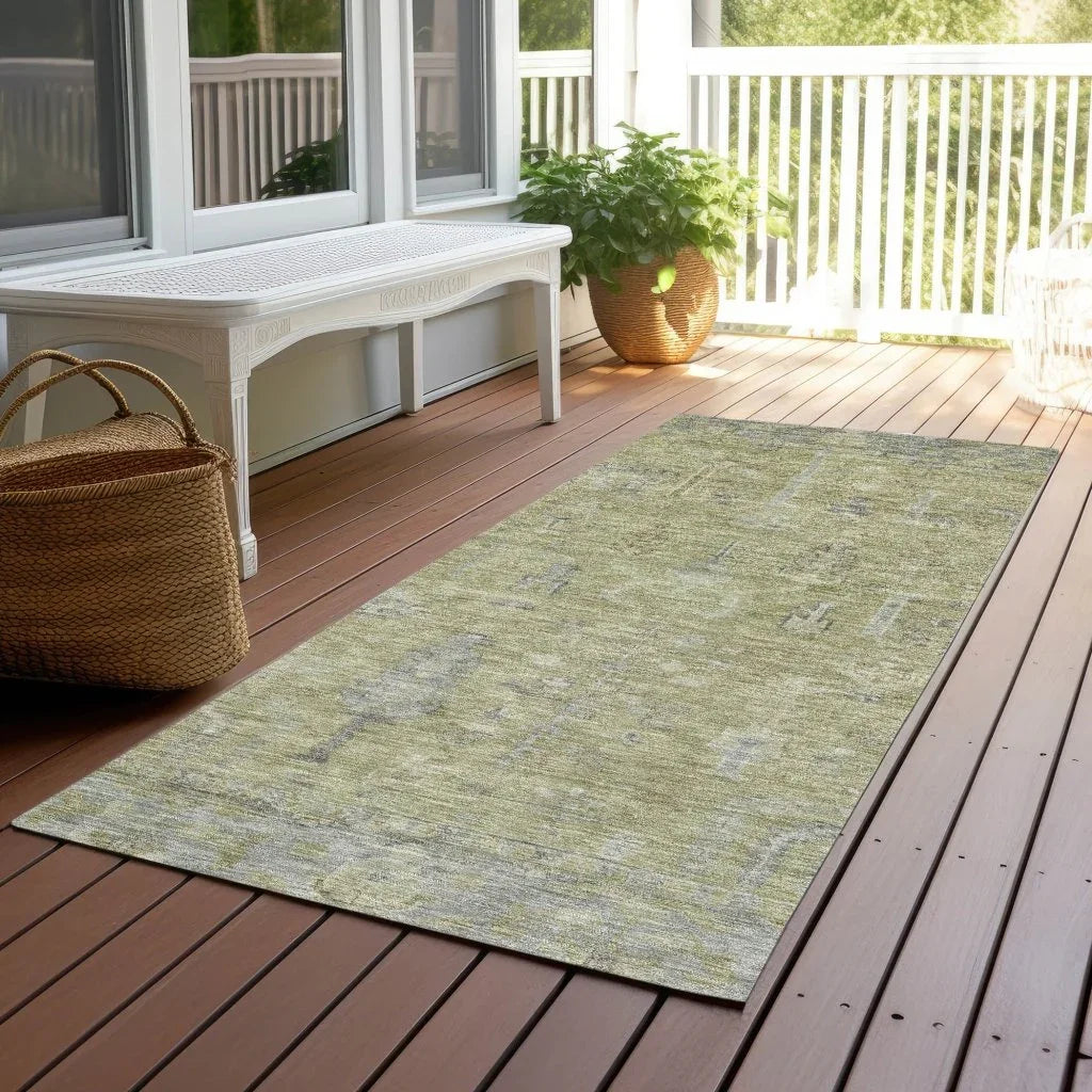 LOOMLAN Rugs Zia Green Washable Indoor-Outdoor Rug