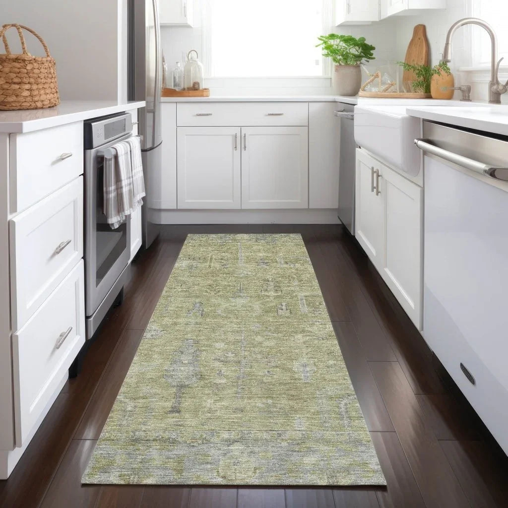 LOOMLAN Rugs Zia Green Washable Indoor-Outdoor Rug