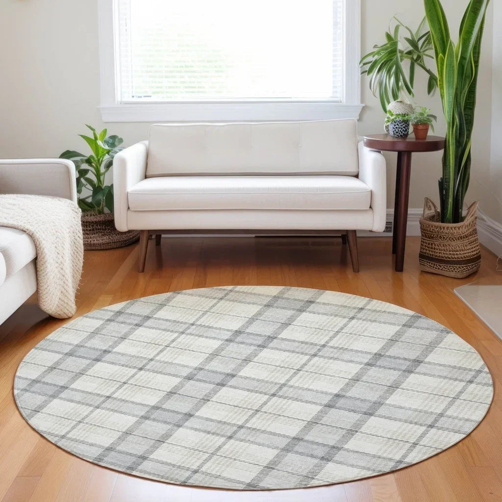 LOOMLAN Rugs Zinara Gray Washable Indoor-Outdoor Rug
