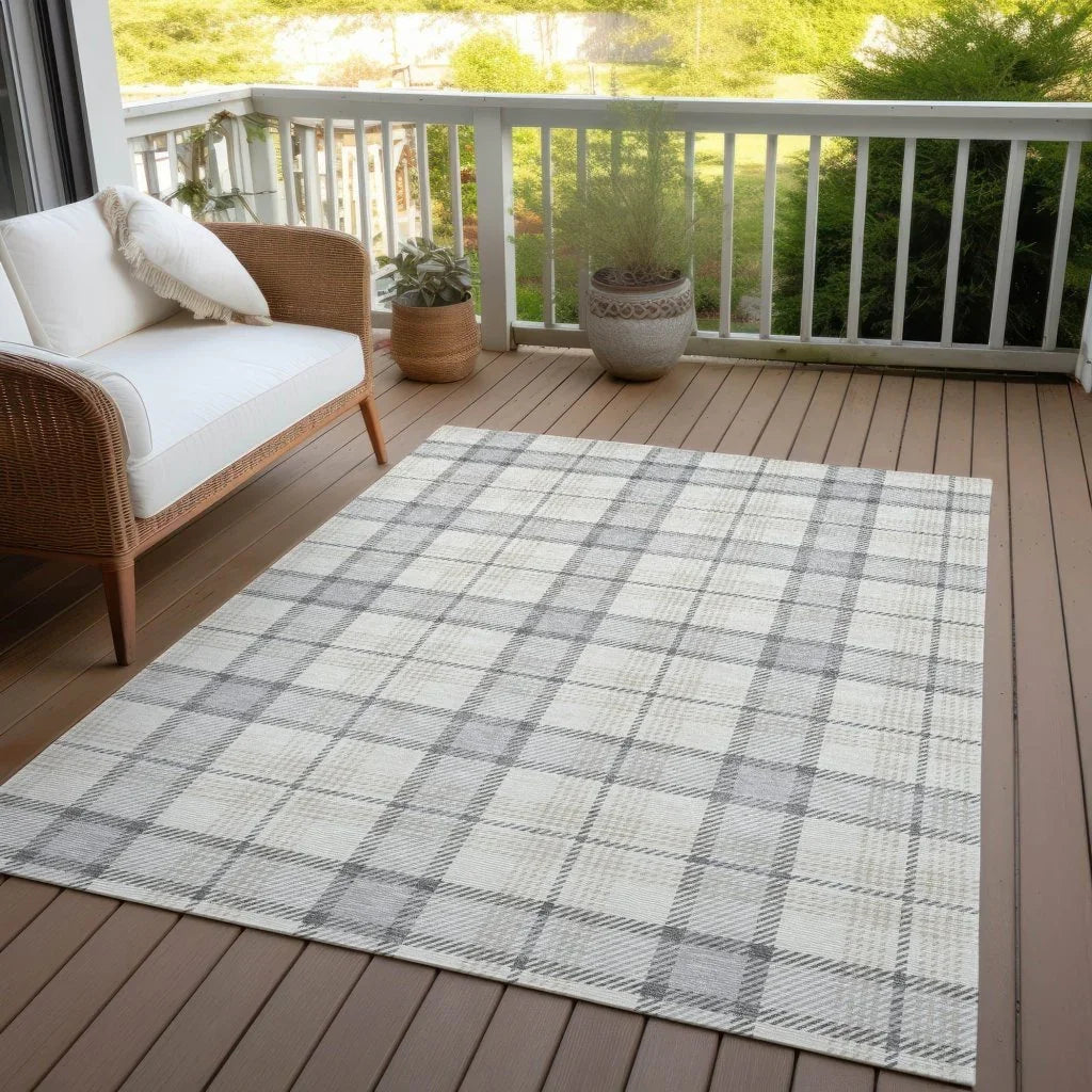LOOMLAN Rugs Zinara Gray Washable Indoor-Outdoor Rug