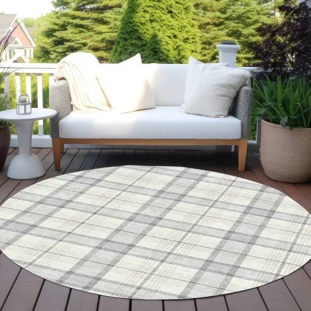 LOOMLAN Rugs Zinara Gray Washable Indoor-Outdoor Rug
