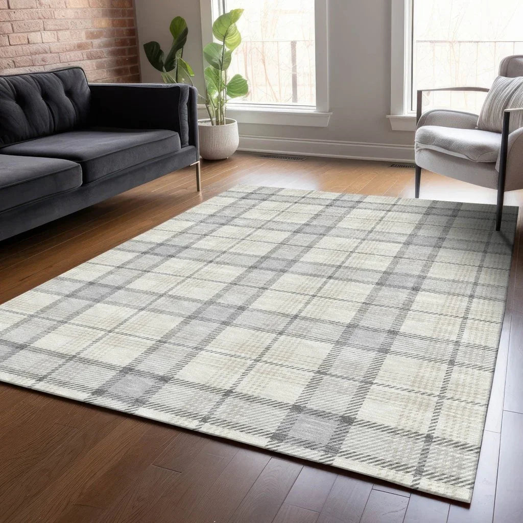 LOOMLAN Rugs Zinara Gray Washable Indoor-Outdoor Rug