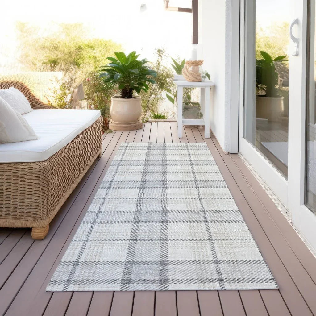 LOOMLAN Rugs Zinara Gray Washable Indoor-Outdoor Rug