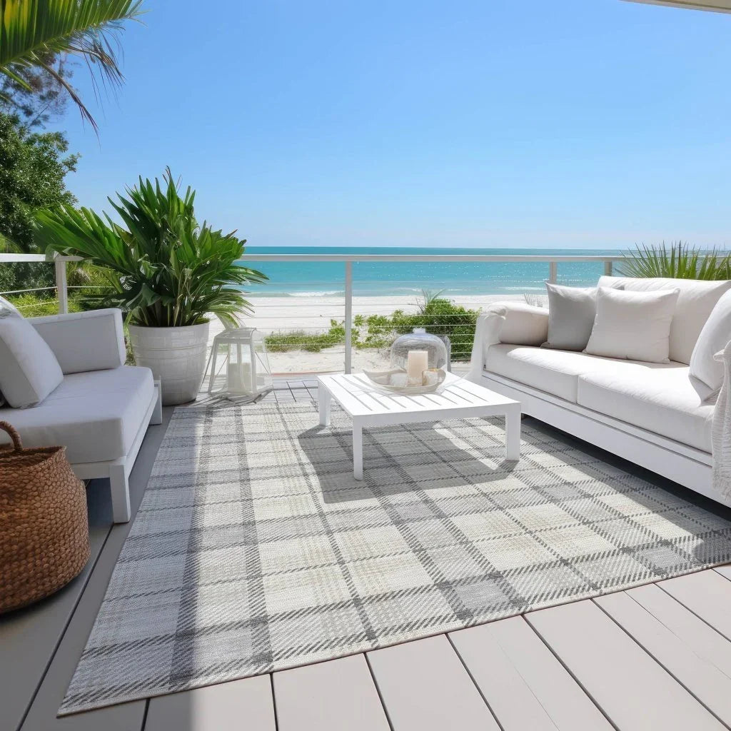 LOOMLAN Rugs Zinara Gray Washable Indoor-Outdoor Rug