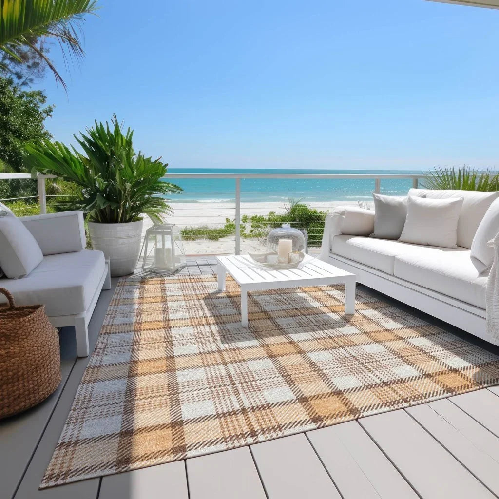 LOOMLAN Rugs Zinara Orange Washable Indoor-Outdoor Rug