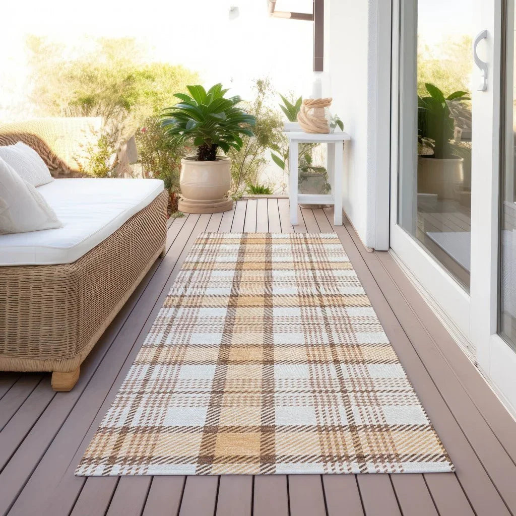 LOOMLAN Rugs Zinara Orange Washable Indoor-Outdoor Rug