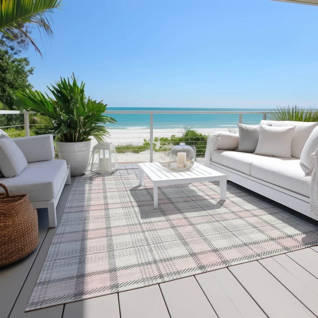 LOOMLAN Rugs Zinara Pink Washable Indoor-Outdoor Rug