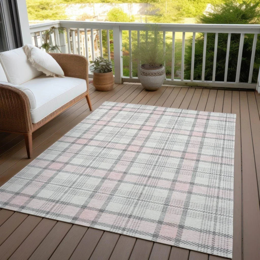 LOOMLAN Rugs Zinara Pink Washable Indoor-Outdoor Rug