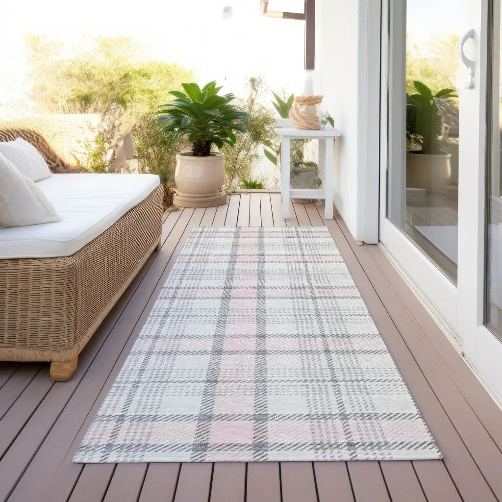 LOOMLAN Rugs Zinara Pink Washable Indoor-Outdoor Rug