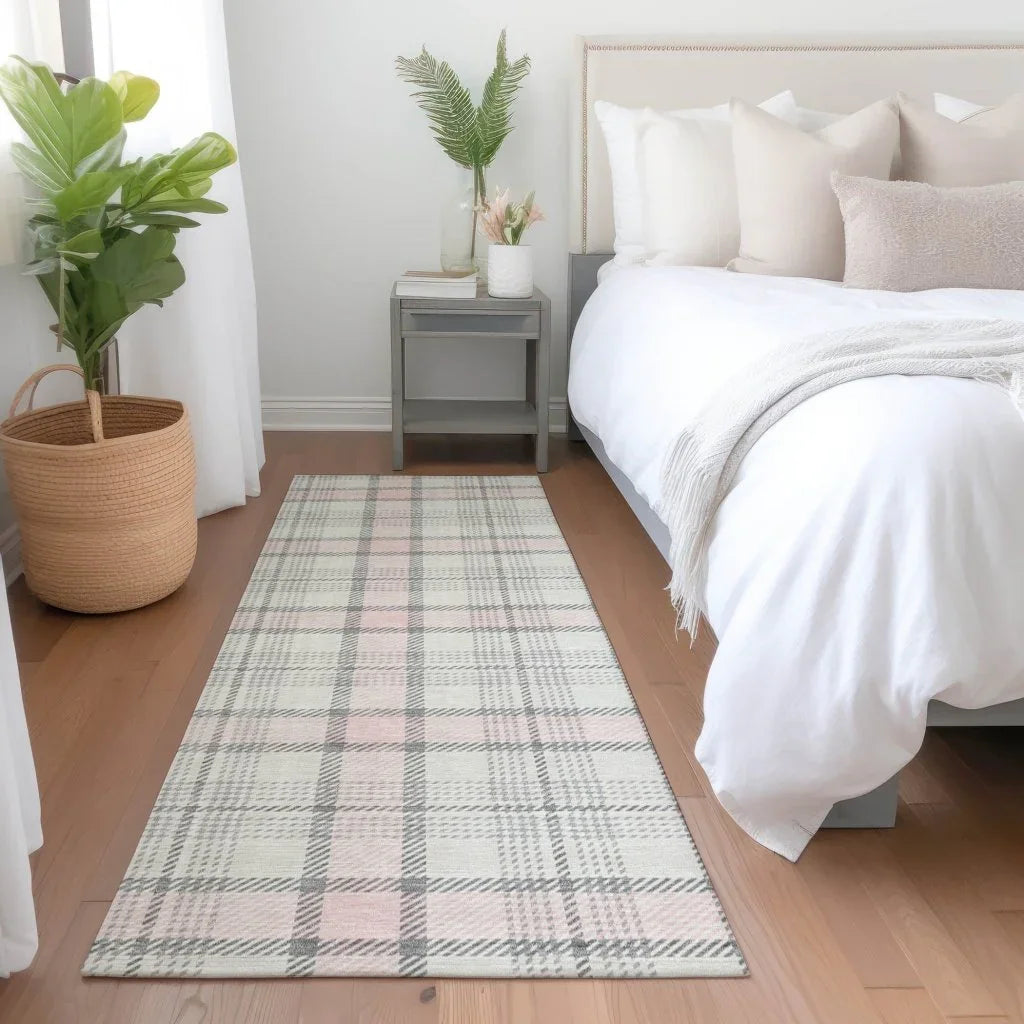 LOOMLAN Rugs Zinara Pink Washable Indoor-Outdoor Rug