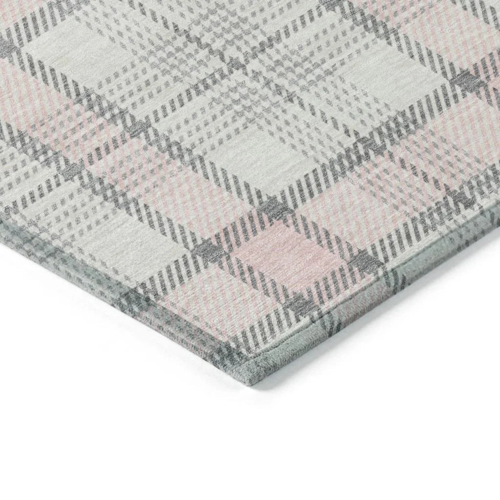 LOOMLAN Rugs Zinara Pink Washable Indoor-Outdoor Rug