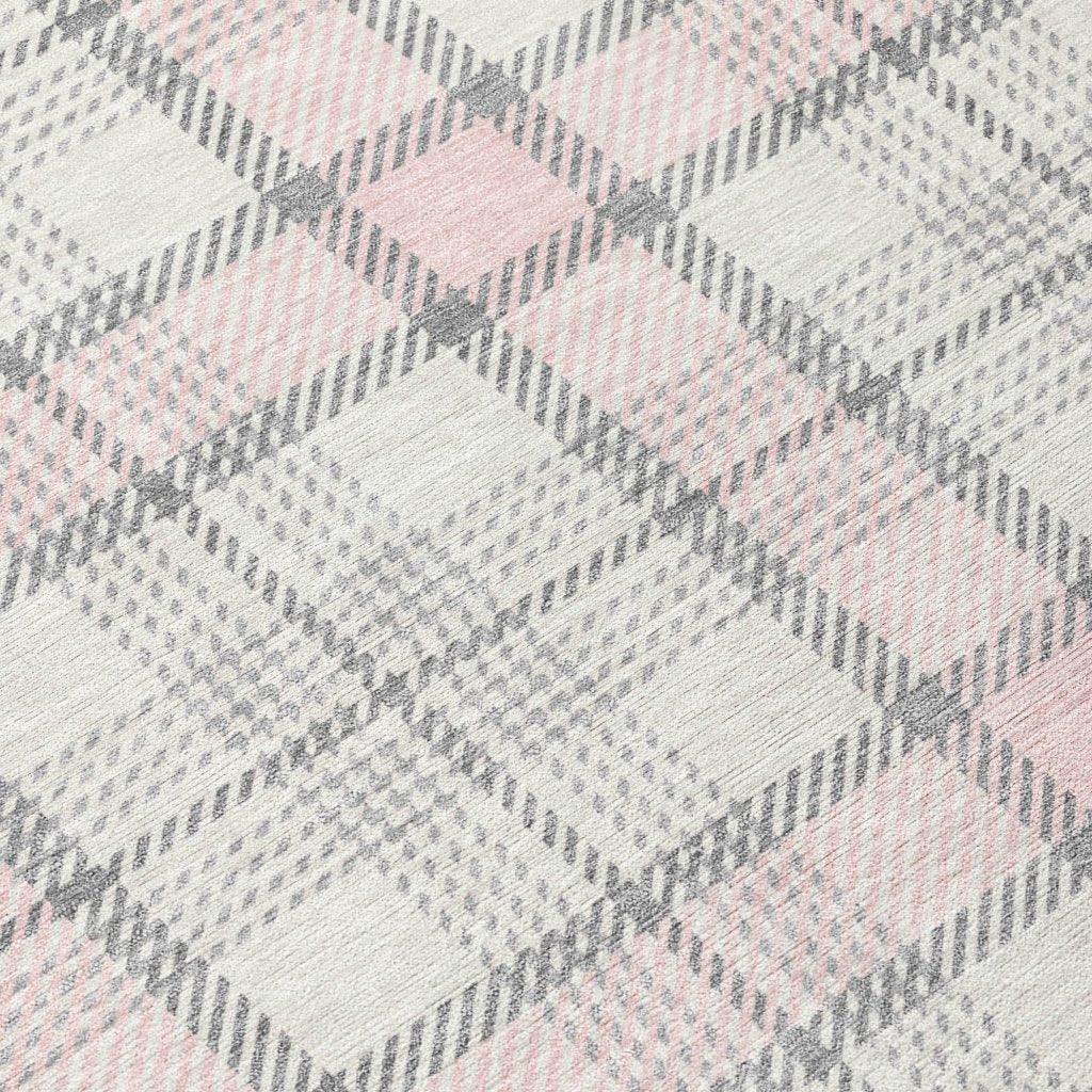 LOOMLAN Rugs Zinara Pink Washable Indoor-Outdoor Rug